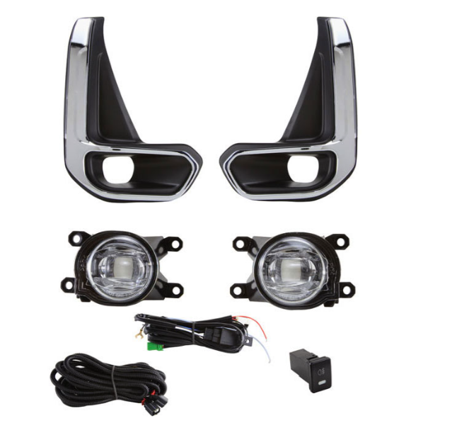 KIT HILUX 2021 FAROL EM LED MOLDURA CROMADA